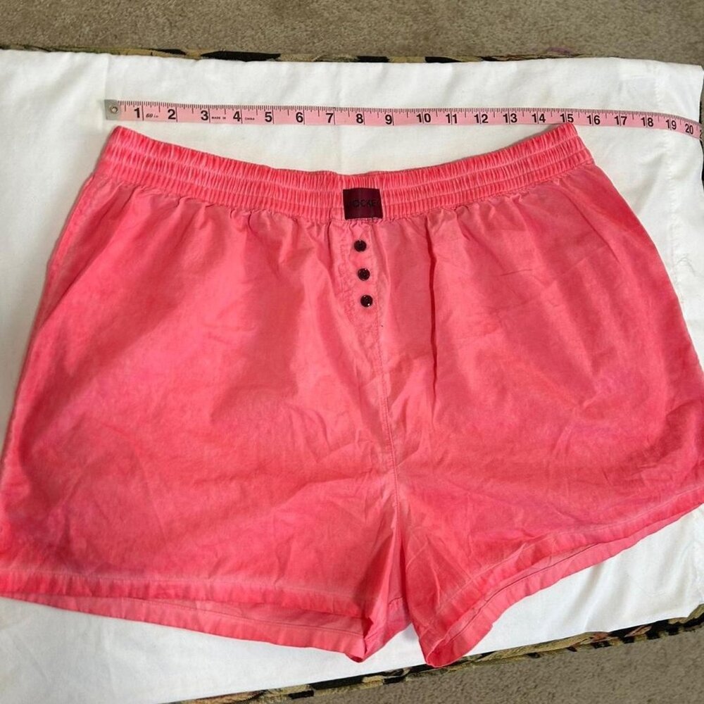 Jockey NWOT bright pink cotton boxer cut boy shorts with black buttons Sz XL 🩷